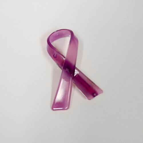 Epilepsy Awareness Purple Ribbon Bangle Bracelet & Epilepsy Awareness Satin Pin