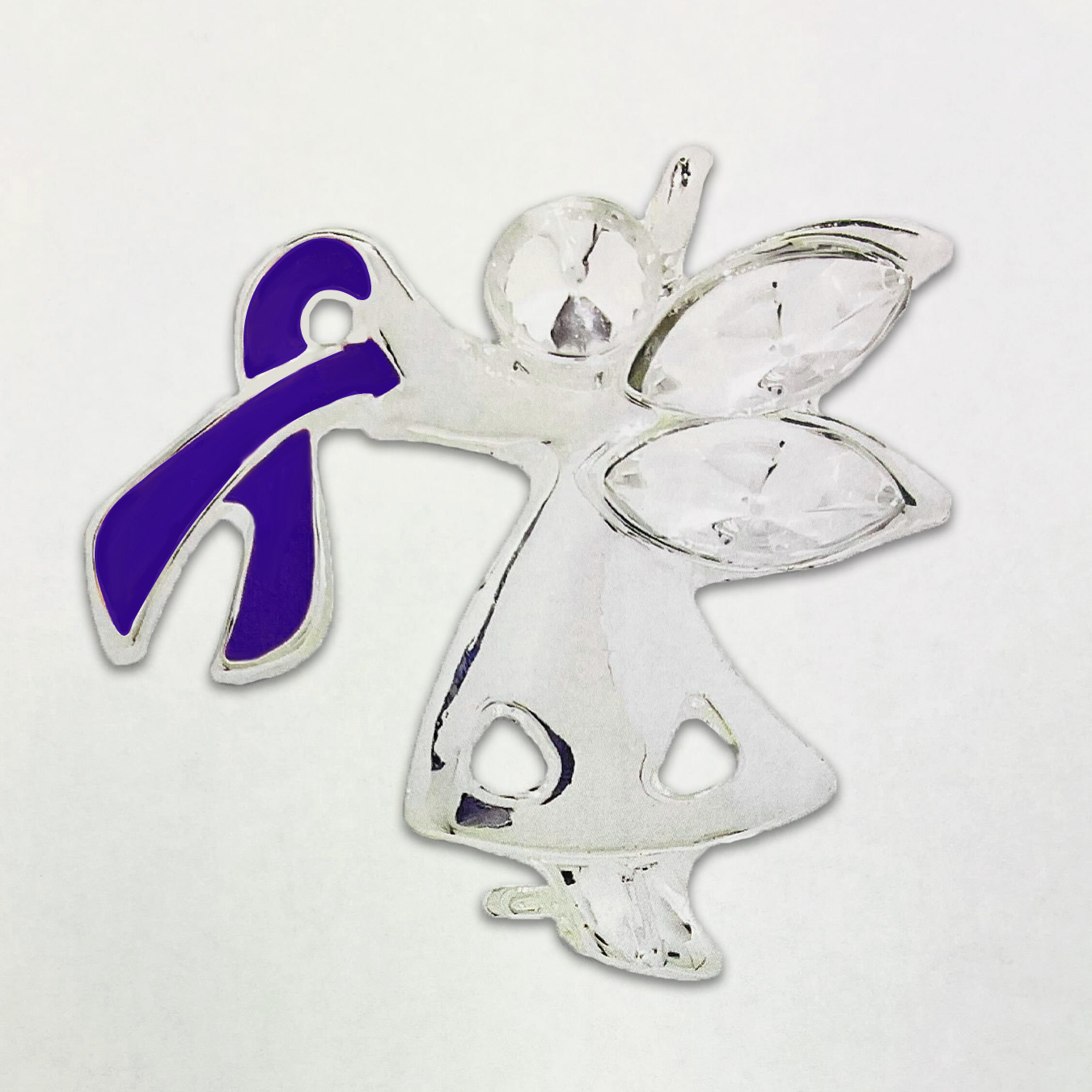Angel Purple Ribbon Pin
