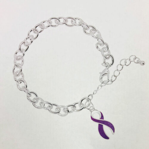 Purple Ribbon Chunky Bracelet
